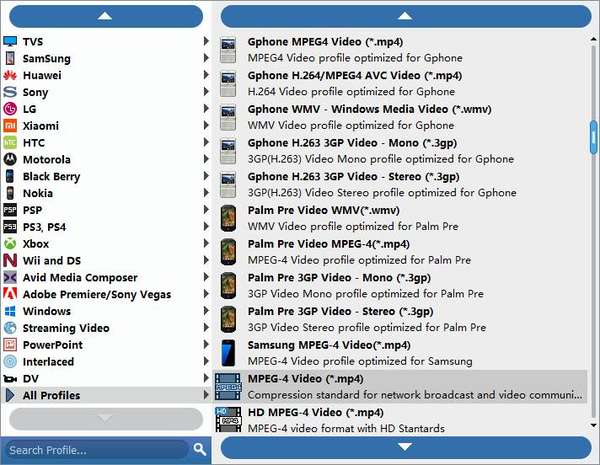 choose output format