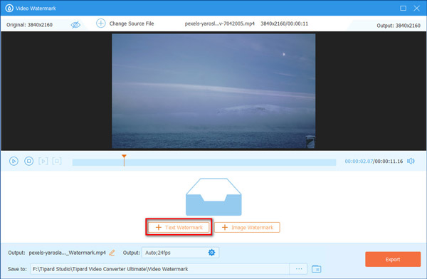 Add Text Watermark to Video
