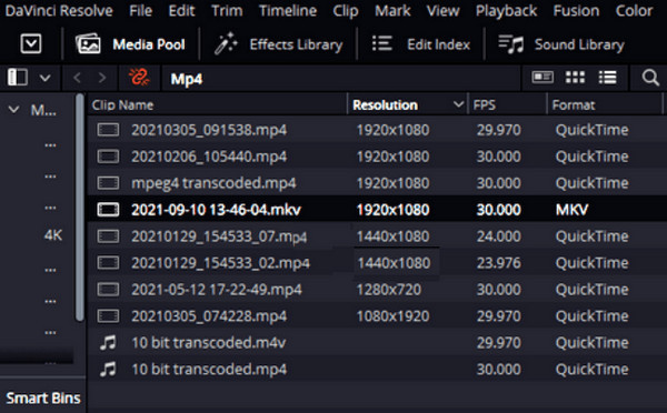 DaVinci Resolve Cut Page