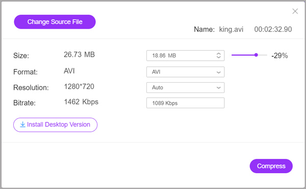 Reduce AVI File Size Online Free