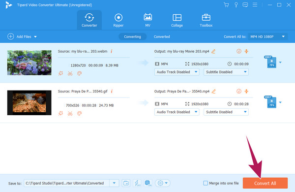 AV1 Converter Tipard Convert