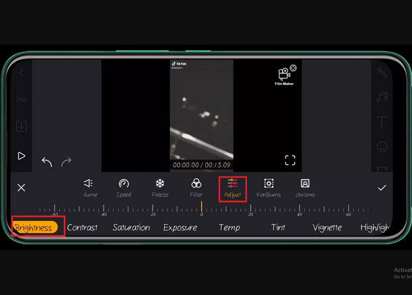 Filmmaker Adjust Brightness