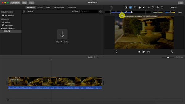 Adjust brighteness imovie