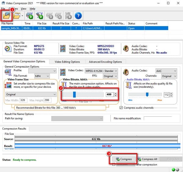 Open Adjust Compress