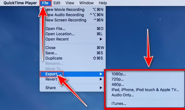 Mac Export Quicktime to Mp4 on Mac