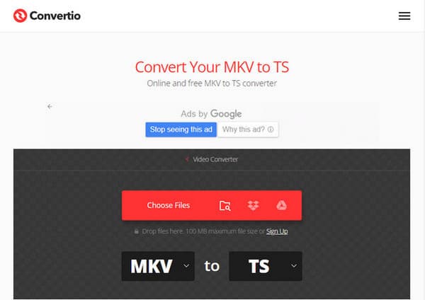 Convertio Uplaod MKV Files