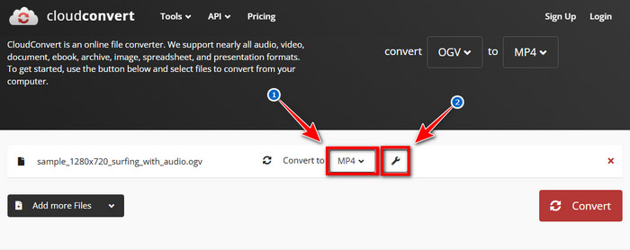 Cloudconvert MP4 Output