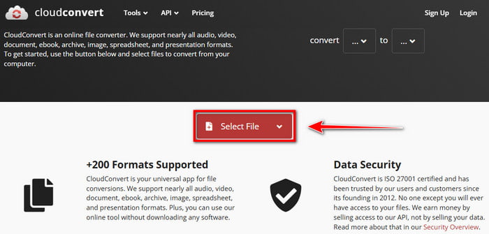 Cloudconvert Select File