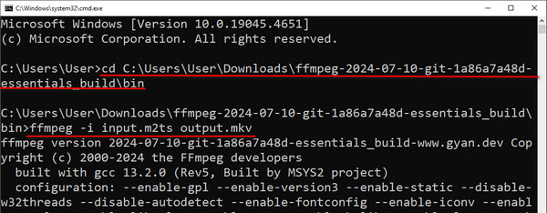 Convert M2ts to MKV in Command Line With FFmpeg