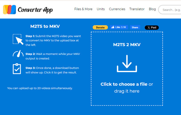 Converter App Choose M2ts Files to MKV