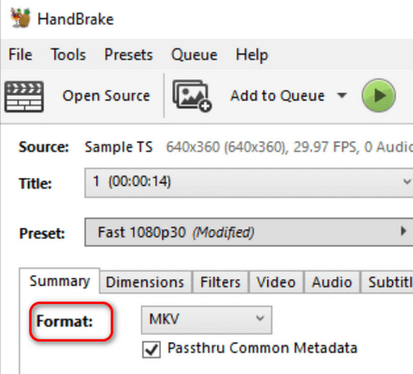 Handbrake Format