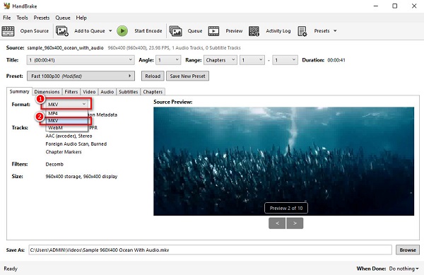 Choose Output Format