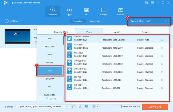 Select Output Format