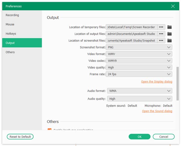 MP4 Output setting