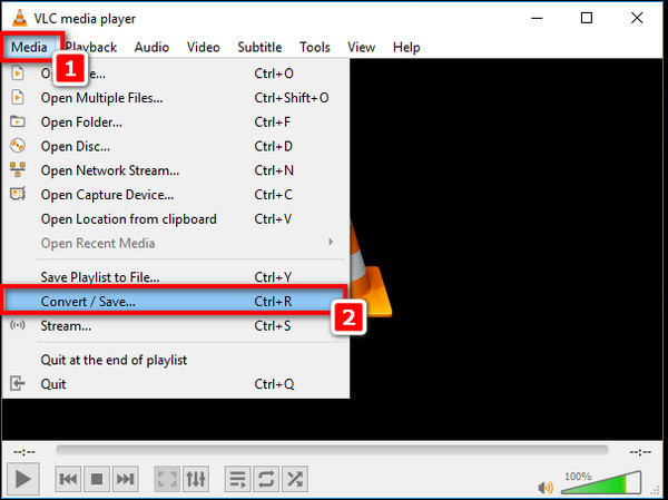 Media Convert Save Menu VLC