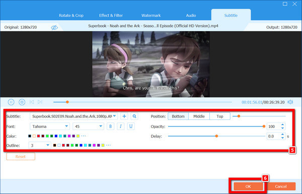 Editing Option OK Button