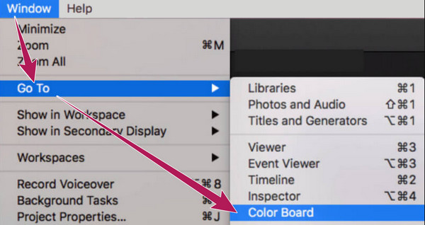 Final Cut Pro Open Color Board