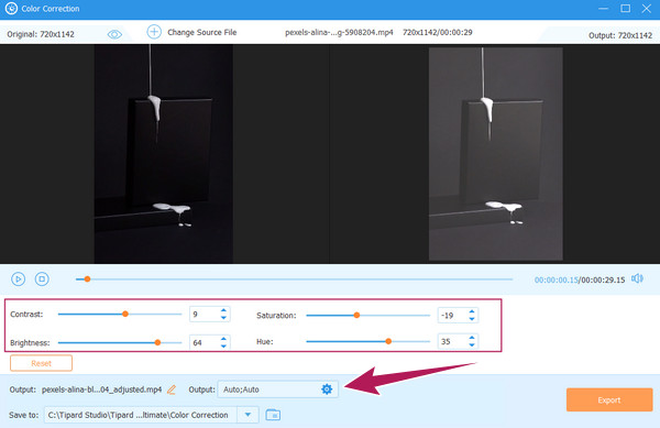 VCU Color Correction Parameters