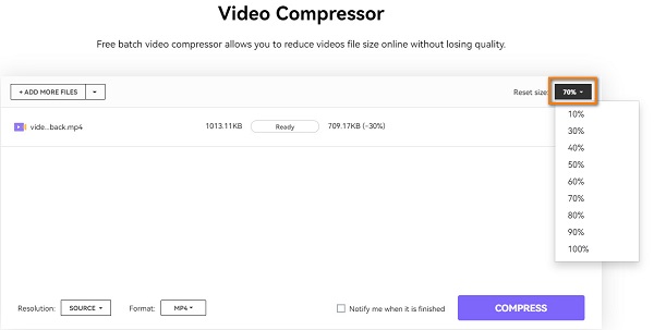 Preset Percentage