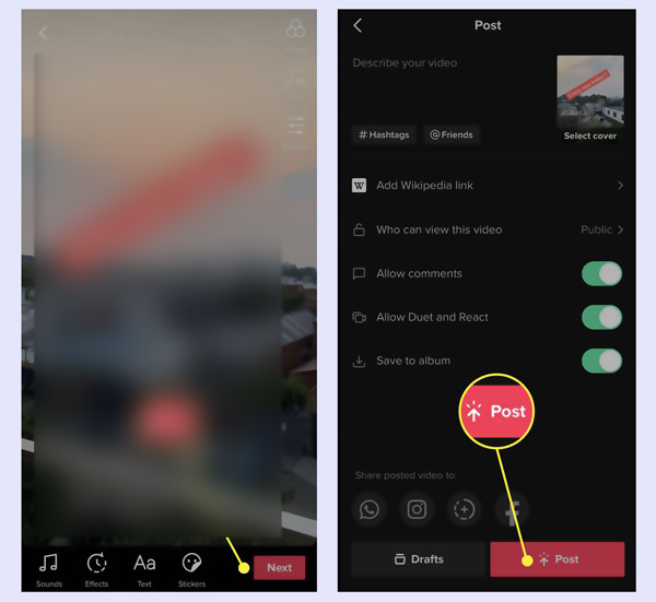 Do post split screen video on tiktok