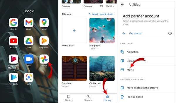 Open google photos