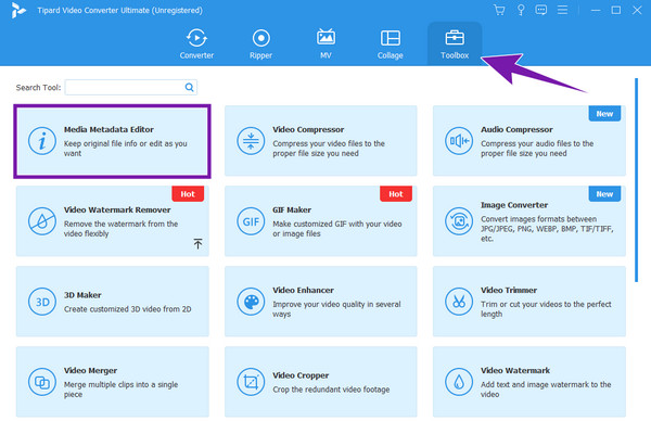 Tipard Media Data Editor Selection