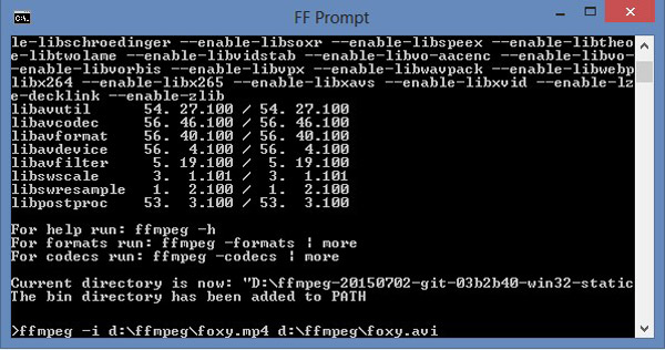 FFMPEG Video Conversion