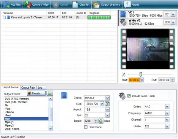 Koyote Free Video Converter MP4 To DIVX