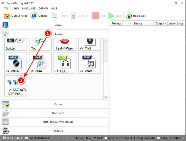 Format Factory Choose Ogg Output Format