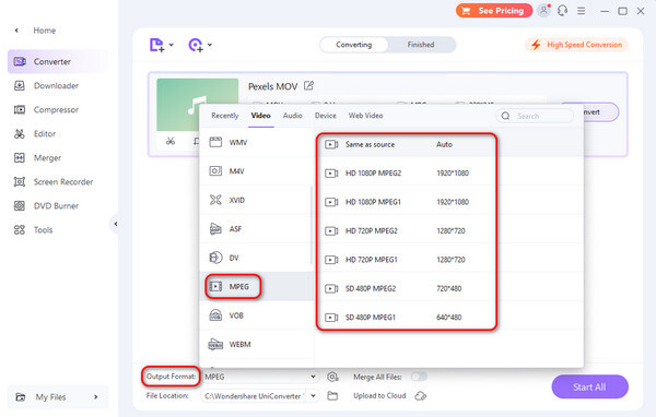 Uniconverter Output Format