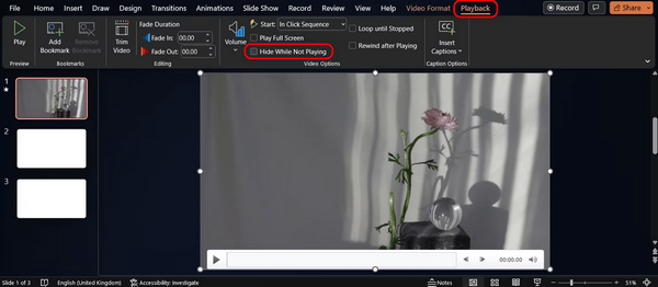 Do Not Hide Video While Playing