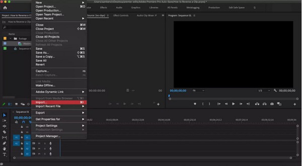 Import Adobe Premiere