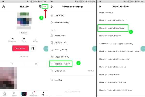TikTok Report Problem Tech Support