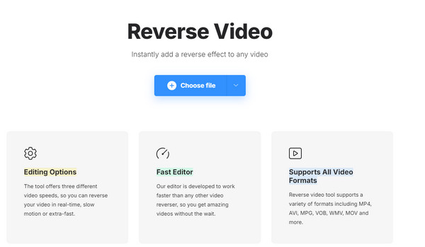 Clideo Video Reverser