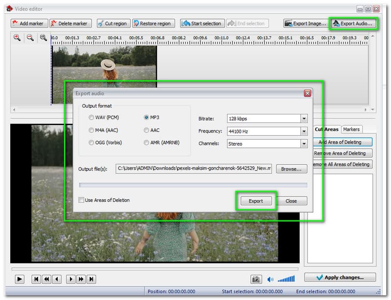 VSDC Free Video Converter Export Audio