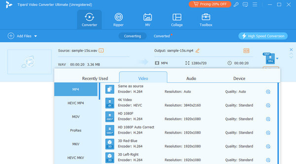 Select Output Format