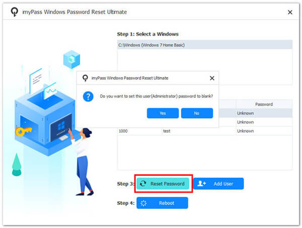 Reset Password Menu