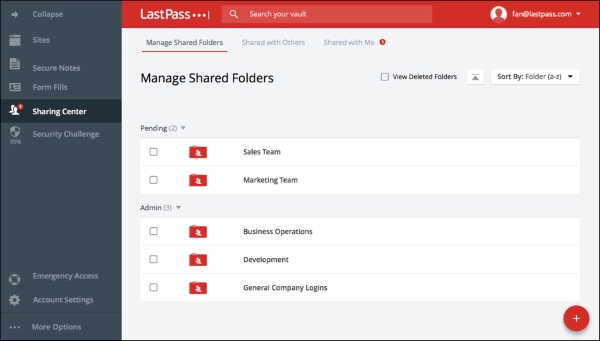 LastPass Interface